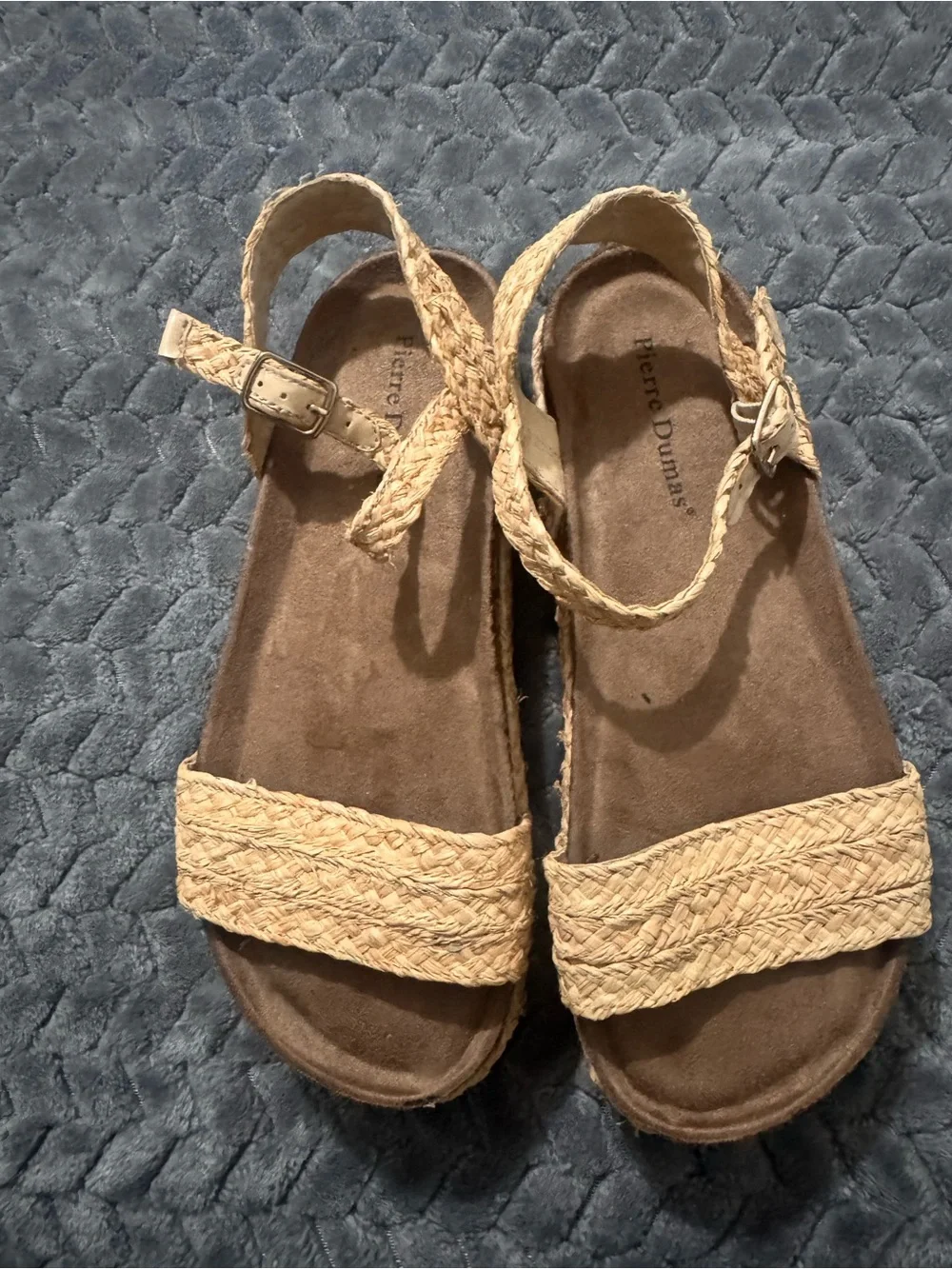 Pierre Dumas Natural Tan Braided Platform Sandals